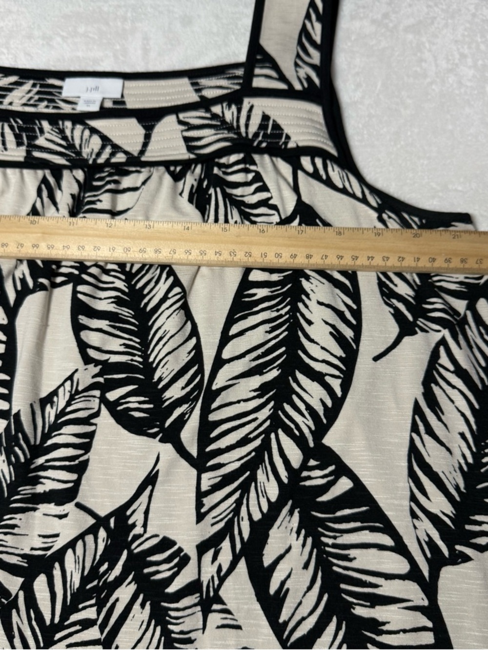 J. Jill Cream Maxi Dress with Black Leaf Print - Picture 8 of 10
